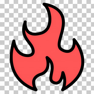 Fire Emoji - Red Flame Illustration PNG