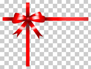 Red Ribbon - Elegant Red Ribbon Gift Wrap With Bow PNG