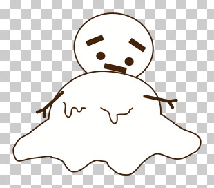 Ghost Illustration - Melting Snowman Cartoon PNG