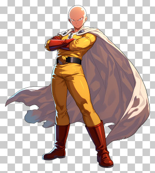 Saitama - Bald Hero In Yellow Suit PNG