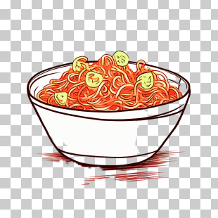 Doodle Noodles - Spicy Noodles In Bowl Illustration PNG