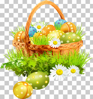 Easter Basket With Eggs Easter Day Basket PNG