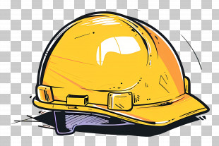Hard Hat - Yellow Construction Helmet Illustration For Worker Safety PNG