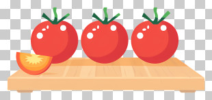 Cherry Tomato - Cartoon Tomatoes On A Wooden Board PNG
