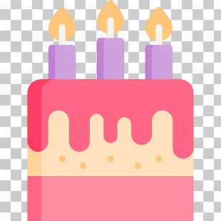 Birthday Cake - Pink Layered Cake With Candles PNG