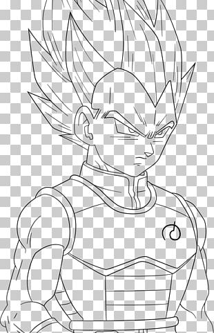 Line art Vegeta Majin Buu Drawing, red orb cancer virus cell, angle, white  png