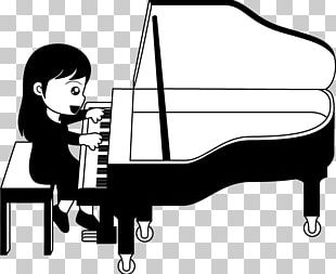 playing piano clipart black and white