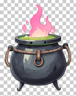 Plastic Witches Cauldron - Enchanted Magic Cauldron With Potion PNG