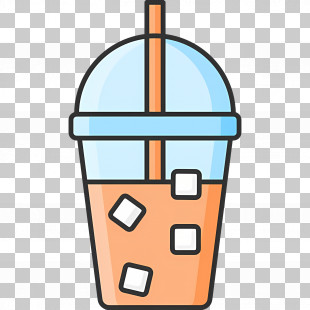 Cold Coffee - Colorful Bubble Tea Drink With Ice Cubes PNG