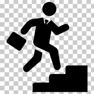 Running Businessman - Businessman Climbing Stairs Icon For Career Success PNG