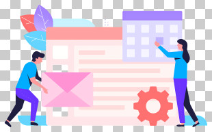 Computer Screen - Teamwork And Collaboration Illustration PNG