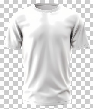 White Tshirt - White V-neck T-shirt PNG