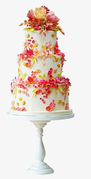 Flowers Cream Cake PNG