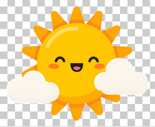 Sun And Cloud - Smiling Sun With Clouds PNG