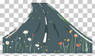 Highway - Road With Flowers PNG