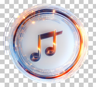 Music Circle - Music Note With Light Effects In A Circular Frame PNG