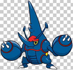 Heracross - Strong Blue Horned Beetle Character PNG
