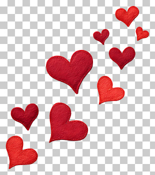 Outflying Hearts - Floating Red Hearts PNG