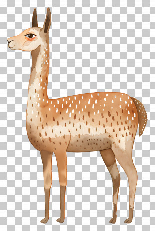 Llama - Cartoon Illustration Of A Deer PNG