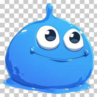 Goopy Le Grande - Happy Blue Slime Character PNG