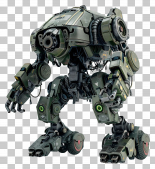 Military Robot - Militarized Walking Robot With Advanced Armor And Design PNG