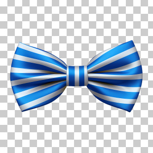 Bow Tie Day - Striped Blue Decorative Bow Tie PNG