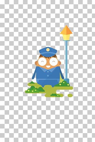 Cartoon Police Officer Illustration PNG