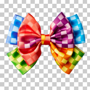 International Bow Day
 - Vibrant Colorful Checkered Bow For Decoration PNG