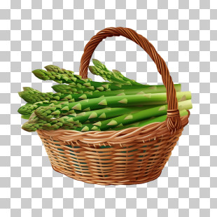 Asparagus - Basket Of Asparagus PNG