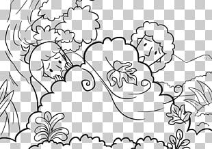 Bible Garden Of Eden Adam And Eve Coloring Book Drawing PNG