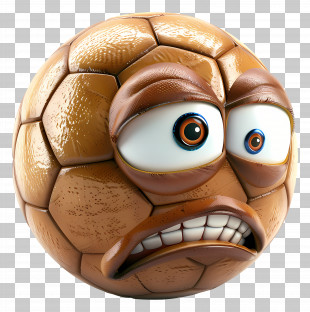 Soccer - Angry Cartoon Soccer Ball PNG