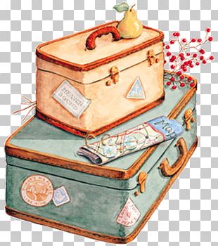 Baggage Suitcase Watercolor Painting Travel Trunk PNG