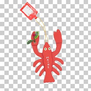 Lobster Christmas Ornament Finger Puppet PNG