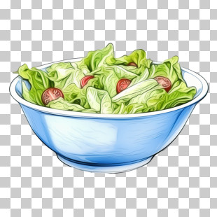 Salad - Bowl Of Fresh Salad With Tomatoes Illustration PNG