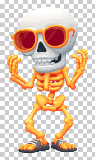 Skeleton Emoji - Dancing Skeleton With Sunglasses PNG