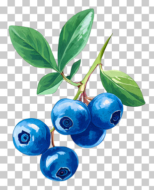 Cimory Blueberry - Blueberries On A Branch PNG