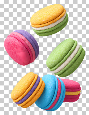 Macarons - Stacked Colorful Macarons PNG