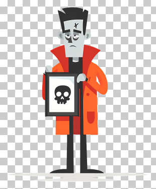 Halloween Man - Frankenstein With Skull Art PNG