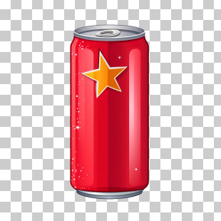 Cola Can - Red Beverage Can With Star PNG