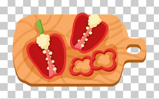 Thai Food - Sliced Bell Peppers On Cutting Board PNG