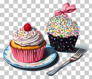 Birthday Cupcake - Delicious Cupcakes With Sprinkles PNG
