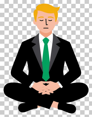 Businessman Doing Meditation - Man Meditating In A Suit PNG