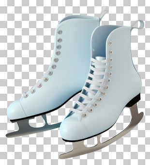 Ice Skates - White Ice Skates For Winter Sports PNG