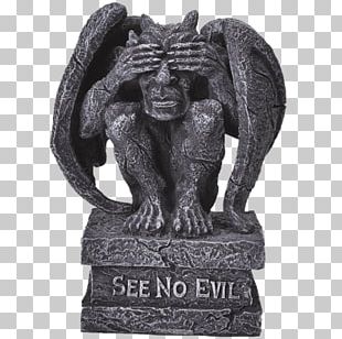 Statue Gargoyle Figurine Three Wise Monkeys PNG