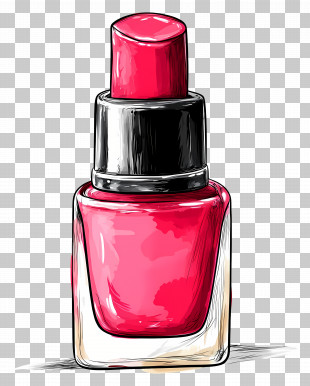 Nail Polish - Red Nail Polish In Stylish Bottle PNG