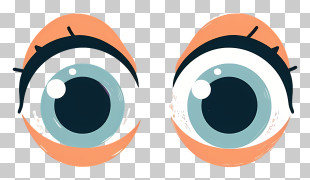 Cute Eyes - Two Round Cartoon Eyes Illustration PNG