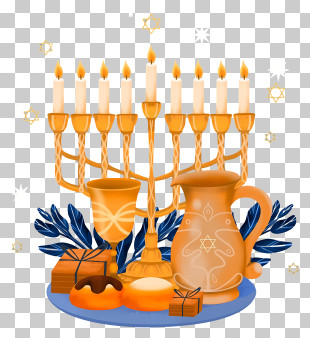Menorah - Menorah And Hanukkah Decorations PNG