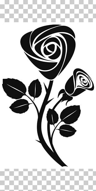 Flower Silhouette Drawing Rose PNG, Clipart, Black, Black And White ...