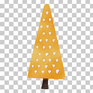 Cone Triangle Yellow Pattern Geometry PNG