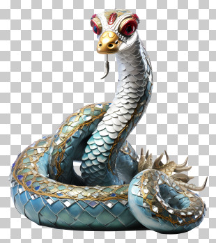 Serpent Day - Beautiful Decorative Snake Statue PNG